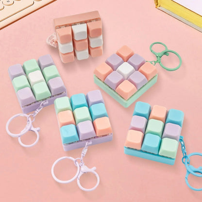 Key Fidget Keyboard Toy Keychain for Stress Relief and Focus