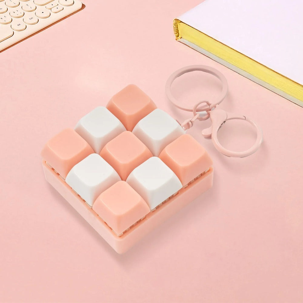 Key Fidget Keyboard Toy Keychain for Stress Relief and Focus