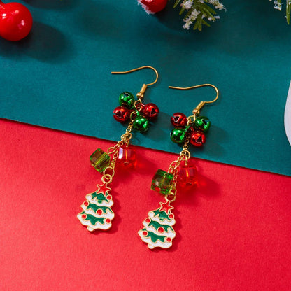 Trendy Christmas Santa Snowman and Snowflake Dangle Earrings