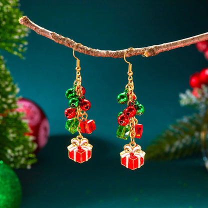 Trendy Christmas Santa Snowman and Snowflake Dangle Earrings
