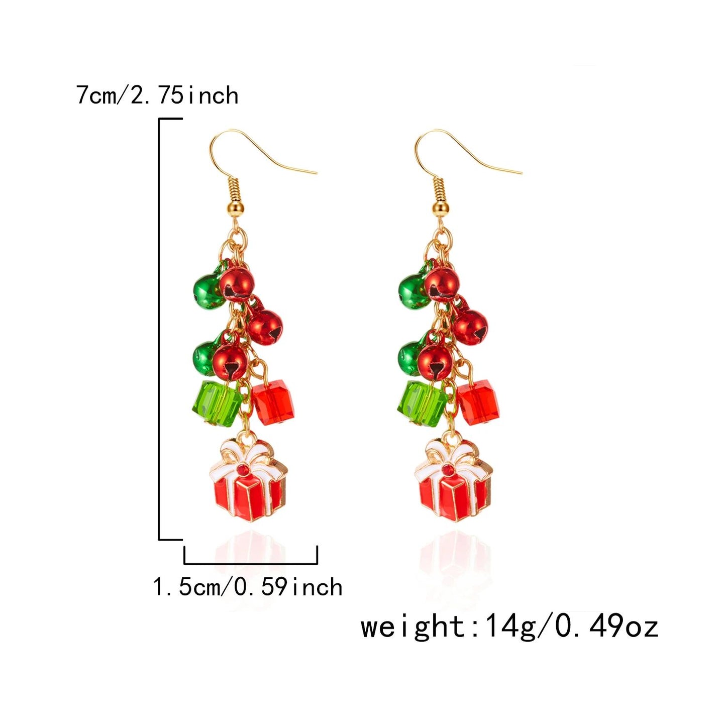 Trendy Christmas Santa Snowman and Snowflake Dangle Earrings