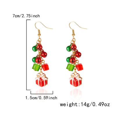 Trendy Christmas Santa Snowman and Snowflake Dangle Earrings