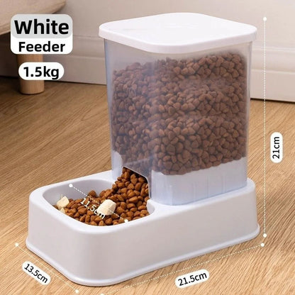 Automatic Gravity-Fed Pet Food and Water Dispenser Set