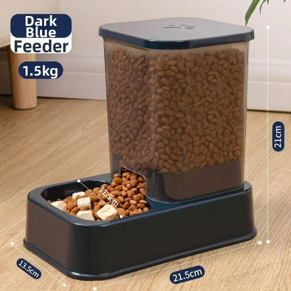 Automatic Gravity-Fed Pet Food and Water Dispenser Set