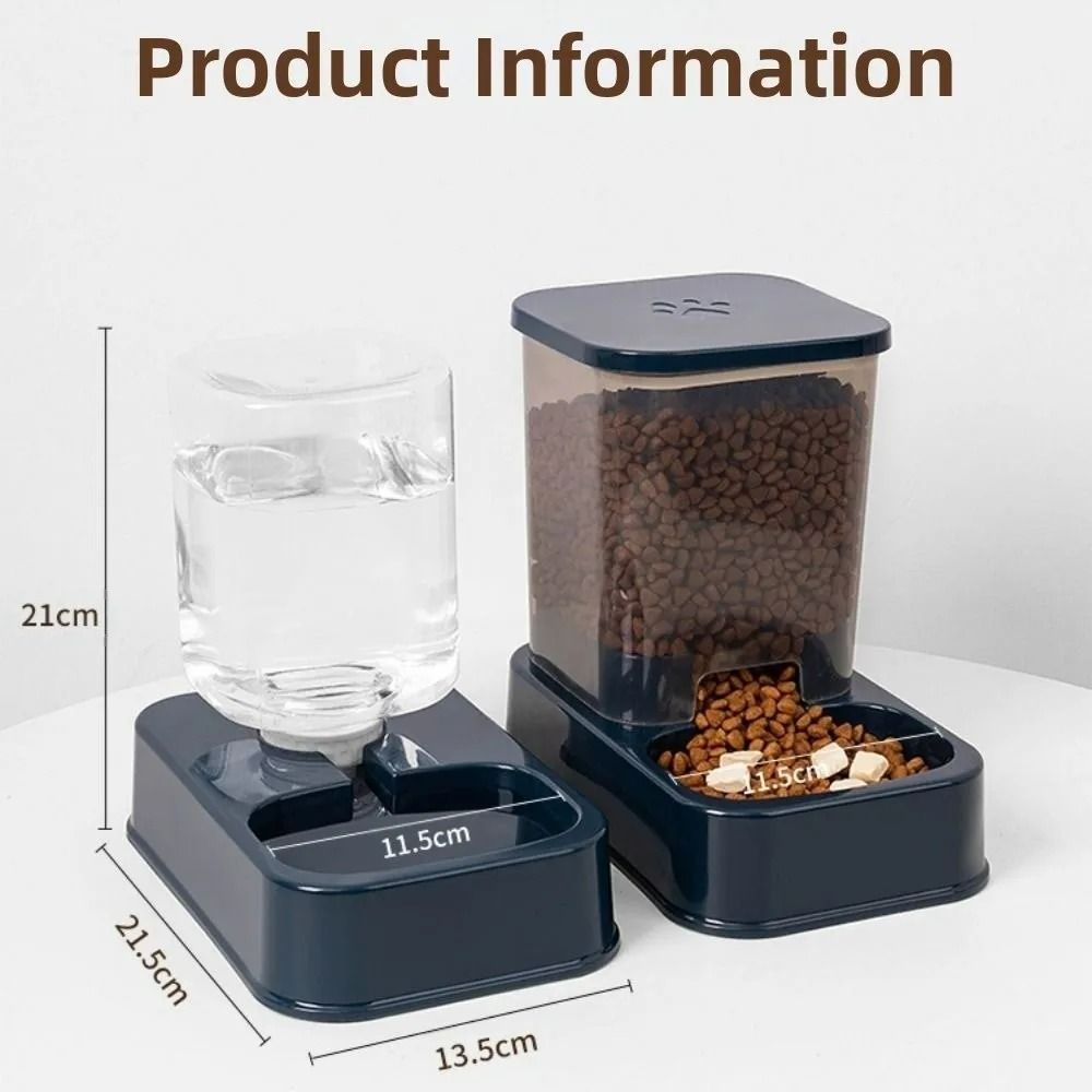 Automatic Gravity-Fed Pet Food and Water Dispenser Set