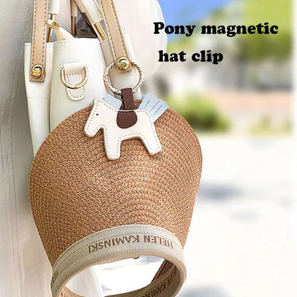 Magnetic Hat Clip for Bags – PU Leather Travel Hat Holder & Sunglasses Clip Accessory