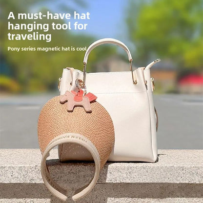 Magnetic Hat Clip for Bags – PU Leather Travel Hat Holder & Sunglasses Clip Accessory