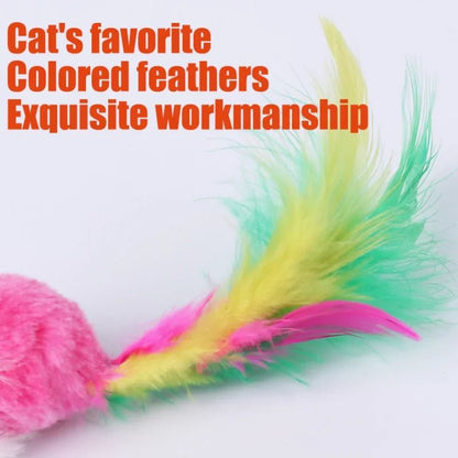Interactive Feather Mouse Cat Toy for Kittens and Cats