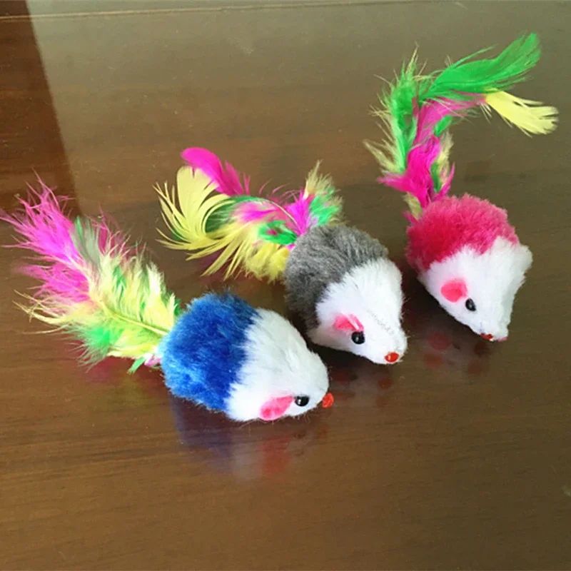 Interactive Feather Mouse Cat Toy for Kittens and Cats