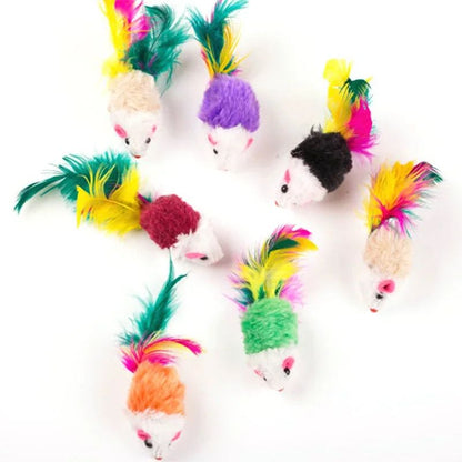 Interactive Feather Mouse Cat Toy for Kittens and Cats
