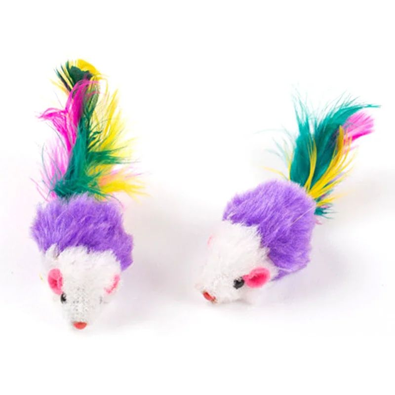 Interactive Feather Mouse Cat Toy for Kittens and Cats