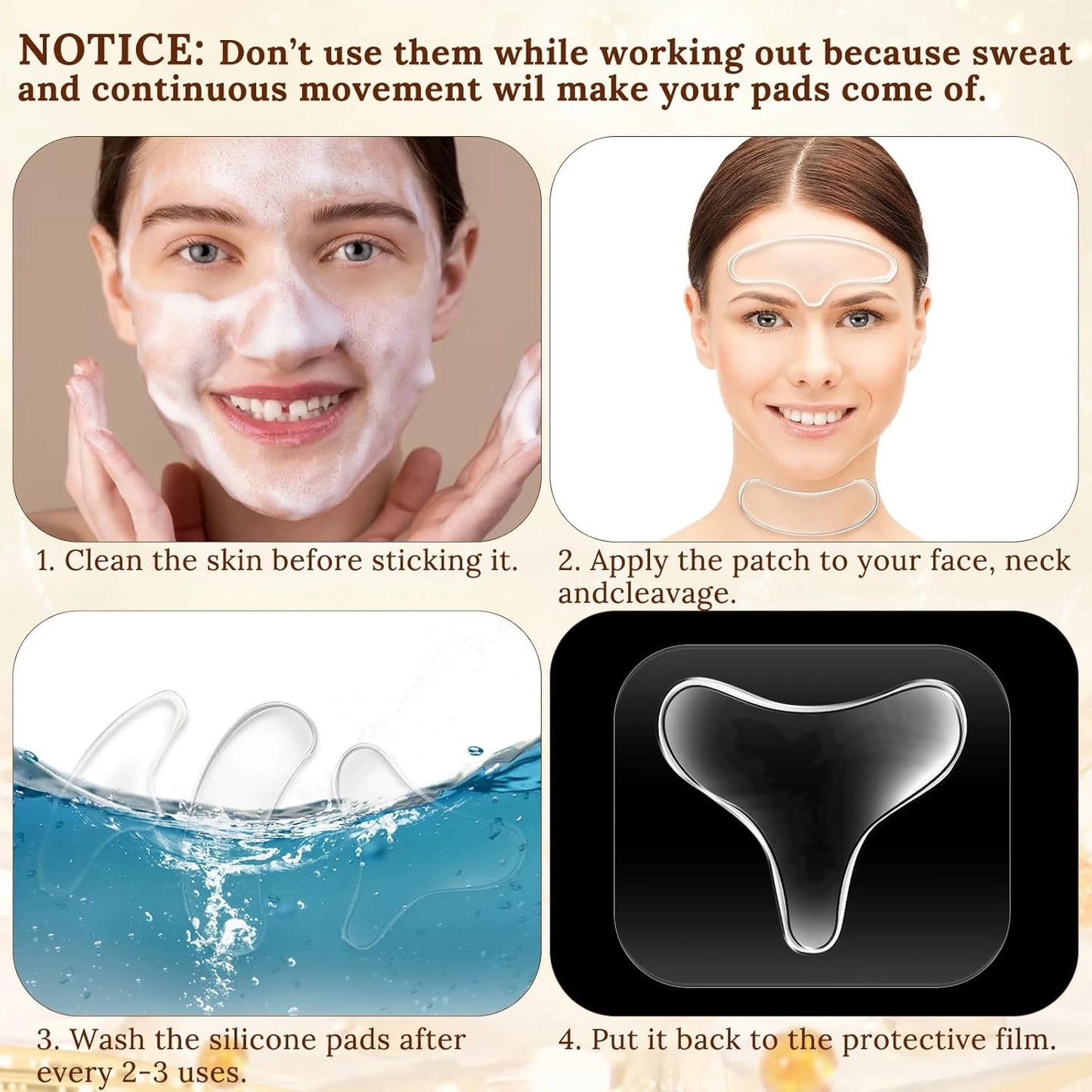 Reusable Silicone Chest Wrinkle Patch Anti Aging Skin Smoothing Pad