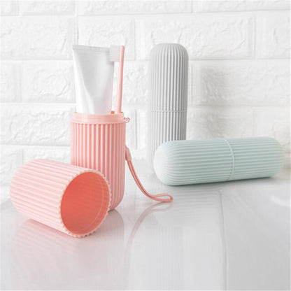 Portable Travel Toothbrush Holder Cup with Toothpaste Storage for Home, Gym & Travel
