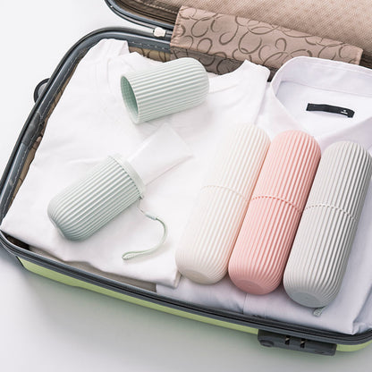 Portable Travel Toothbrush Holder Cup with Toothpaste Storage for Home, Gym & Travel