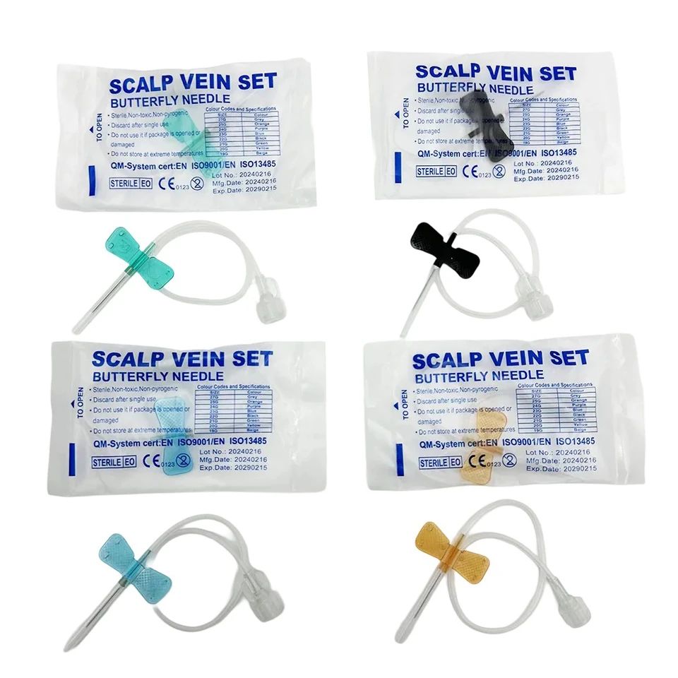 50-Pack Disposable Butterfly Veterinary Infusion Needles for Pets