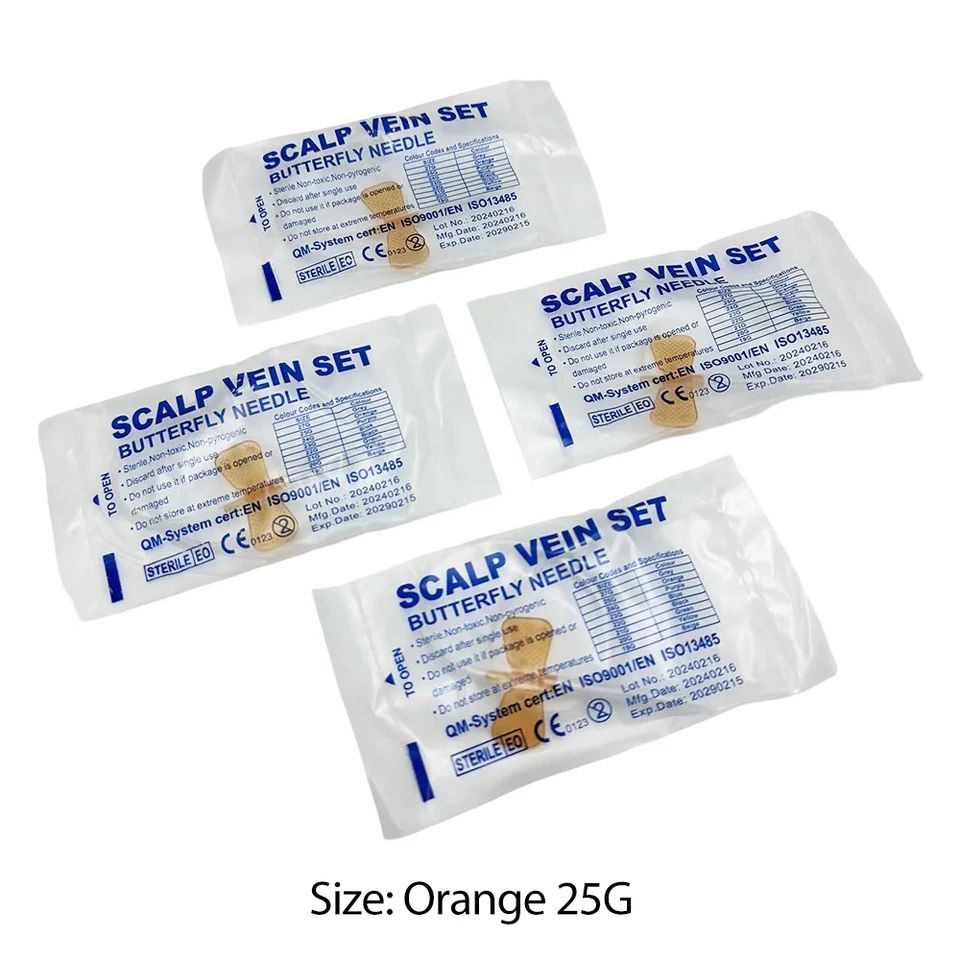 50-Pack Disposable Butterfly Veterinary Infusion Needles for Pets