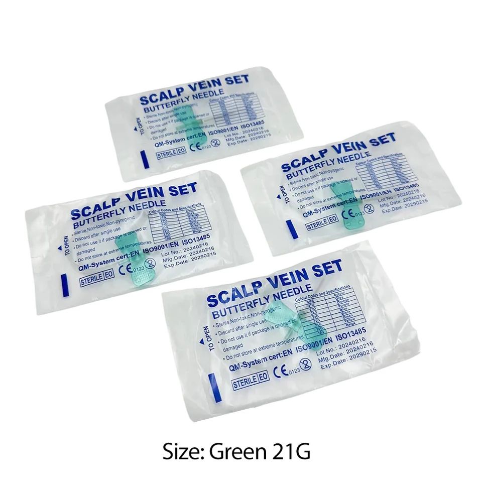50-Pack Disposable Butterfly Veterinary Infusion Needles for Pets