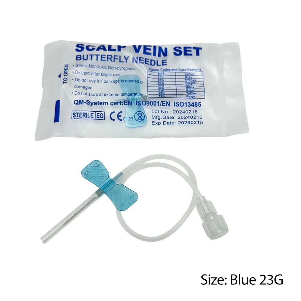 50-Pack Disposable Butterfly Veterinary Infusion Needles for Pets