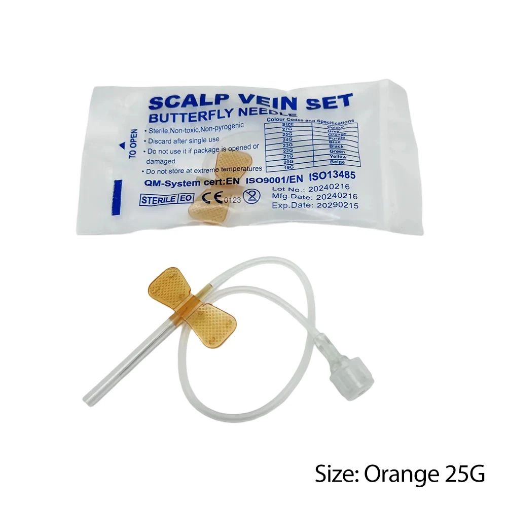 50-Pack Disposable Butterfly Veterinary Infusion Needles for Pets