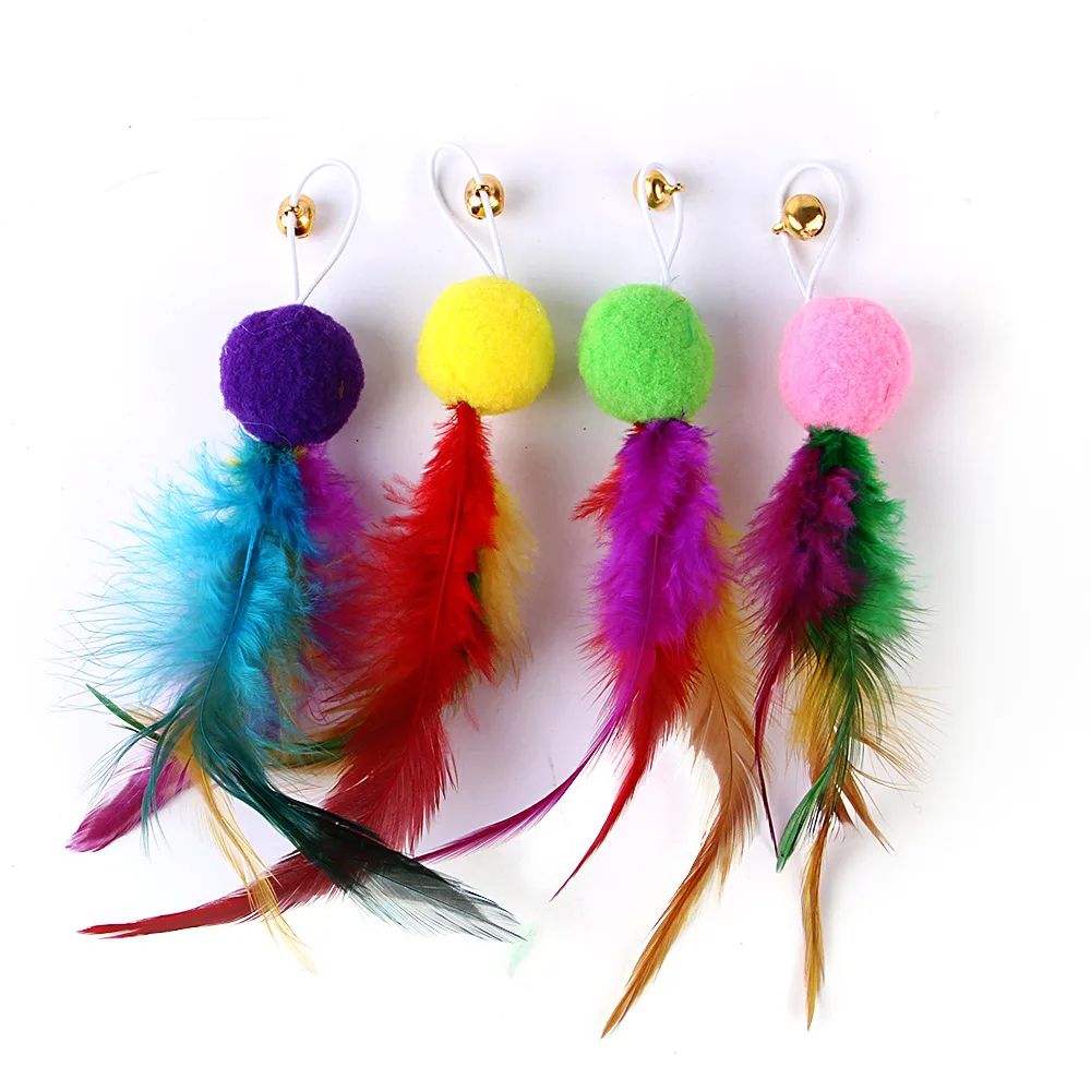 9-Pack Feather Cat Wand Refills for Interactive Indoor Play