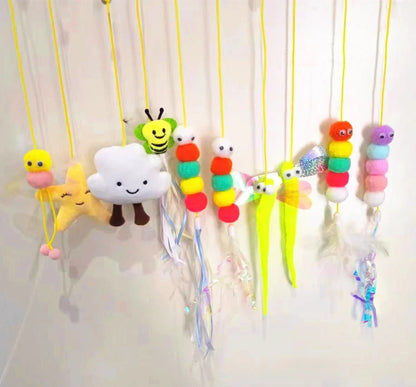 Independent Hanging Door Cat Teaser – Elastic Self-Play Toy with Feathers