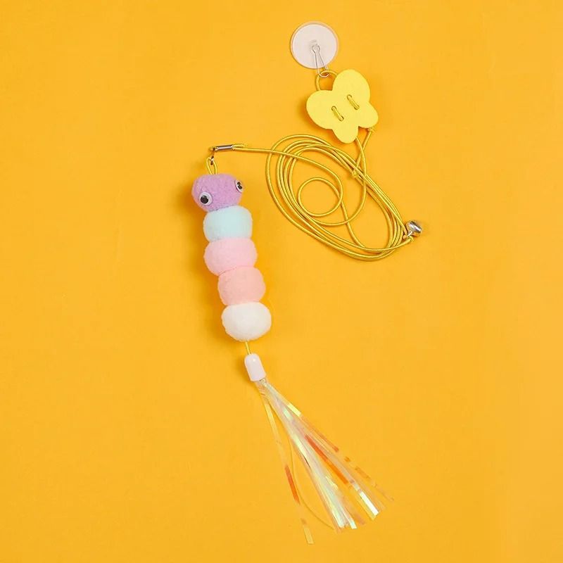 Independent Hanging Door Cat Teaser – Elastic Self-Play Toy with Feathers