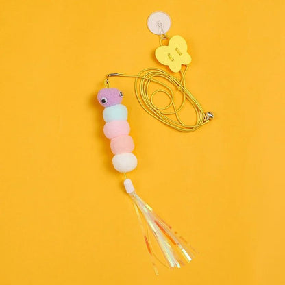 Independent Hanging Door Cat Teaser – Elastic Self-Play Toy with Feathers