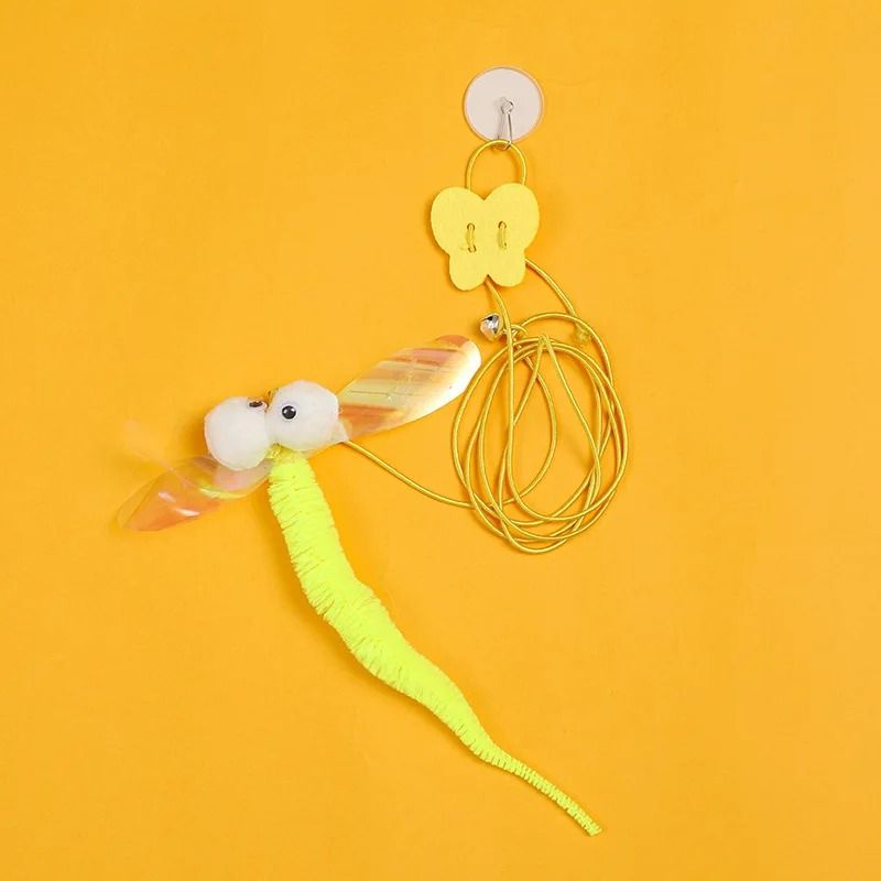 Independent Hanging Door Cat Teaser – Elastic Self-Play Toy with Feathers