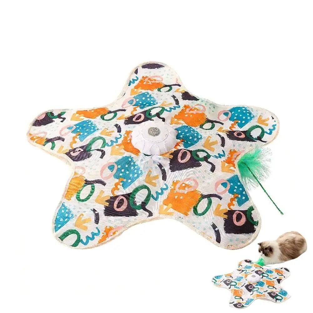 Automatic Cat Turntable Toy with Moving Feather