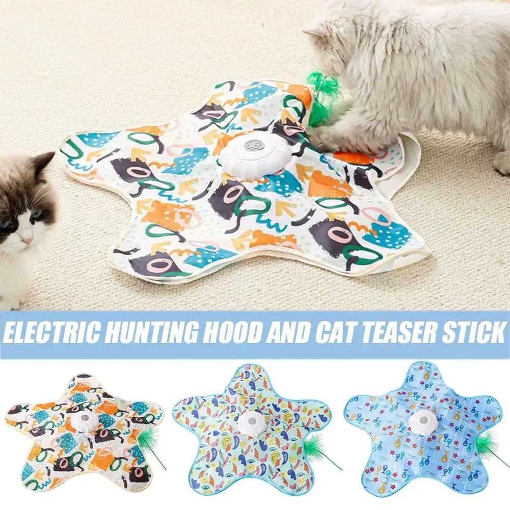Automatic Cat Turntable Toy with Moving Feather