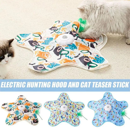 Automatic Cat Turntable Toy with Moving Feather