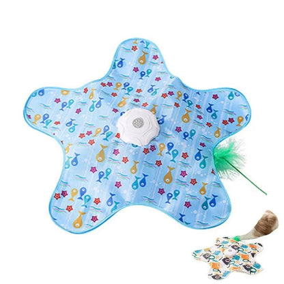 Automatic Cat Turntable Toy with Moving Feather