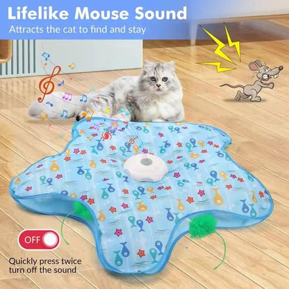 Automatic Cat Turntable Toy with Moving Feather