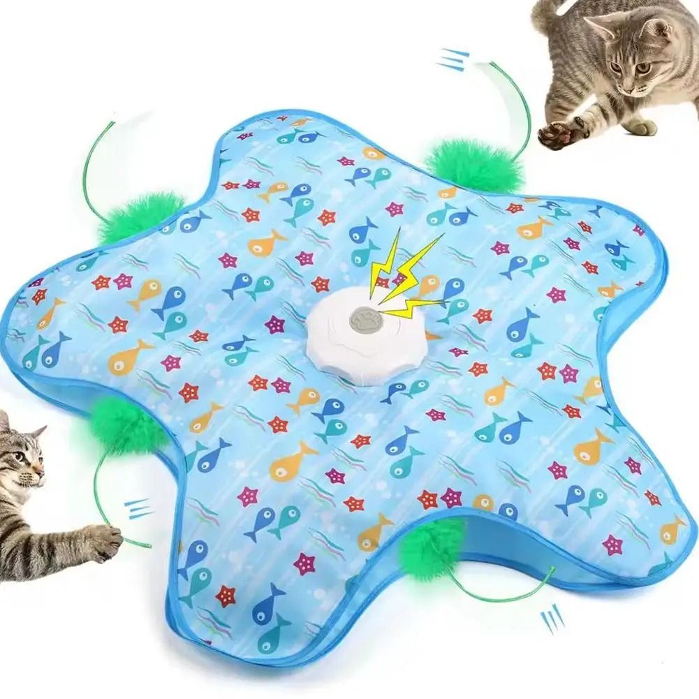 Automatic Cat Turntable Toy with Moving Feather