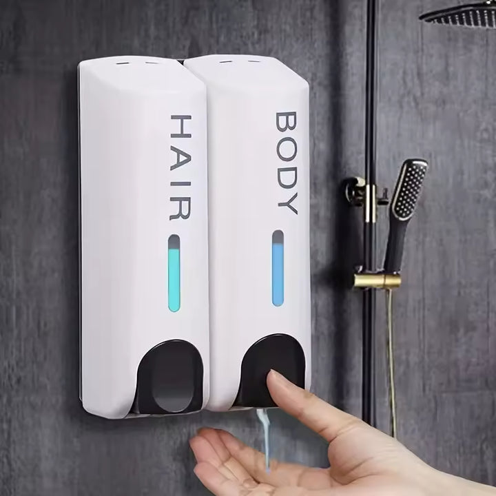 Wall Mounted Shampoo Dispenser Waterproof Refillable Soap & Lotion Organizer