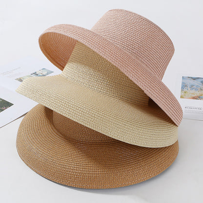 Elegant Packable Wide Brim Straw Panama Hat for Women UV Protection Beach & Travel Sun Hat