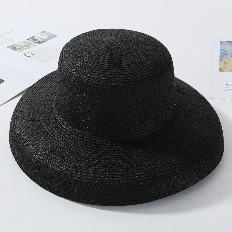 Elegant Packable Wide Brim Straw Panama Hat for Women UV Protection Beach & Travel Sun Hat