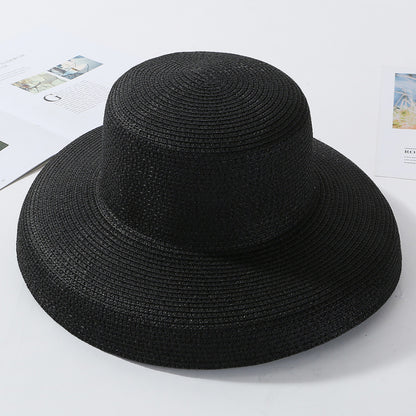 Elegant Packable Wide Brim Straw Panama Hat for Women UV Protection Beach & Travel Sun Hat