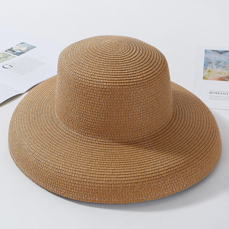 Elegant Packable Wide Brim Straw Panama Hat for Women UV Protection Beach & Travel Sun Hat