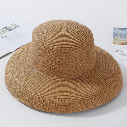 Elegant Packable Wide Brim Straw Panama Hat for Women UV Protection Beach & Travel Sun Hat