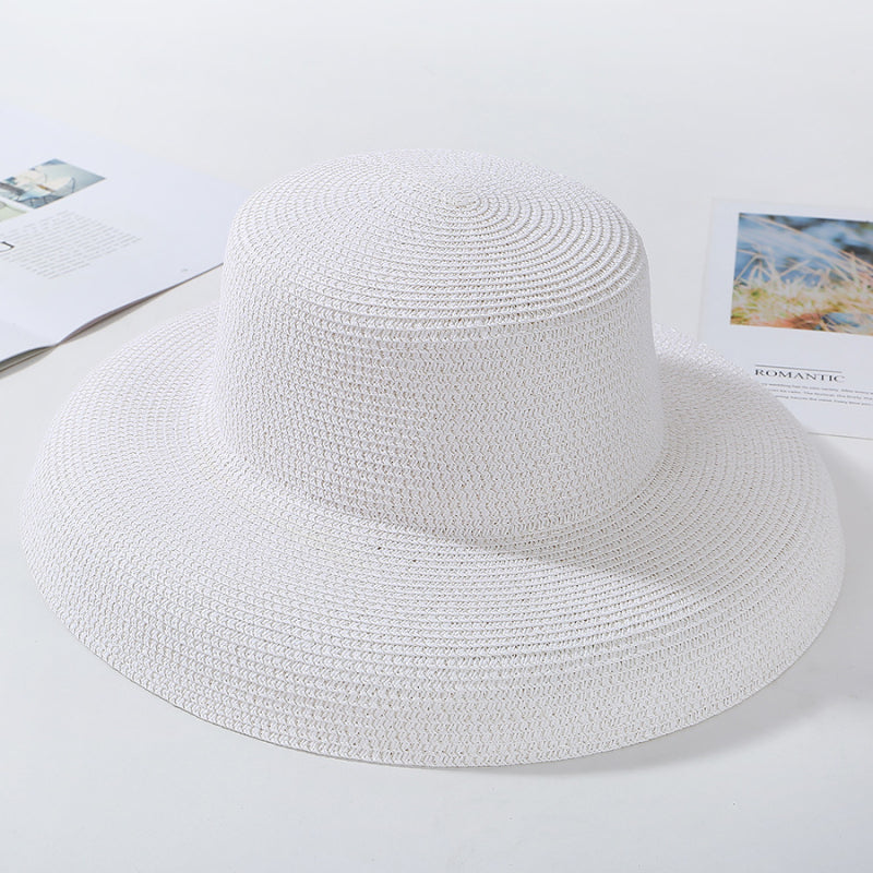 Elegant Packable Wide Brim Straw Panama Hat for Women UV Protection Beach & Travel Sun Hat