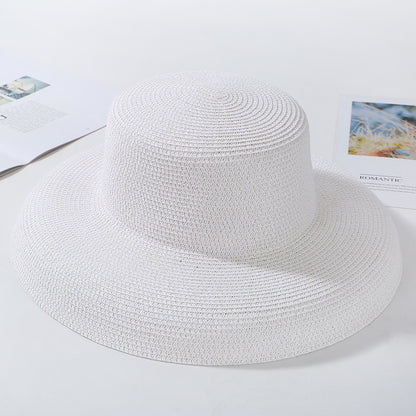 Elegant Packable Wide Brim Straw Panama Hat for Women UV Protection Beach & Travel Sun Hat