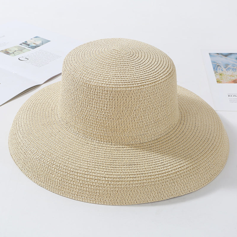 Elegant Packable Wide Brim Straw Panama Hat for Women UV Protection Beach & Travel Sun Hat