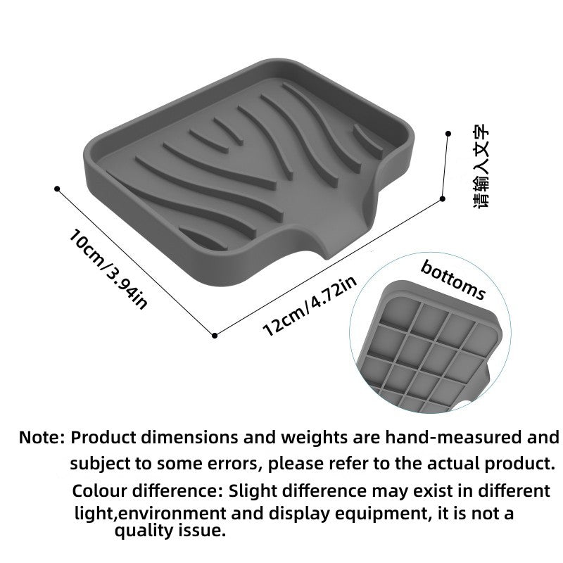 Japanese Style Silicone Soap Holder with Drain Tray Wall Mounted Soap Dish