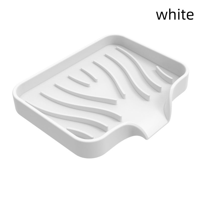 Japanese Style Silicone Soap Holder with Drain Tray Wall Mounted Soap Dish