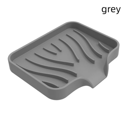 Japanese Style Silicone Soap Holder with Drain Tray Wall Mounted Soap Dish