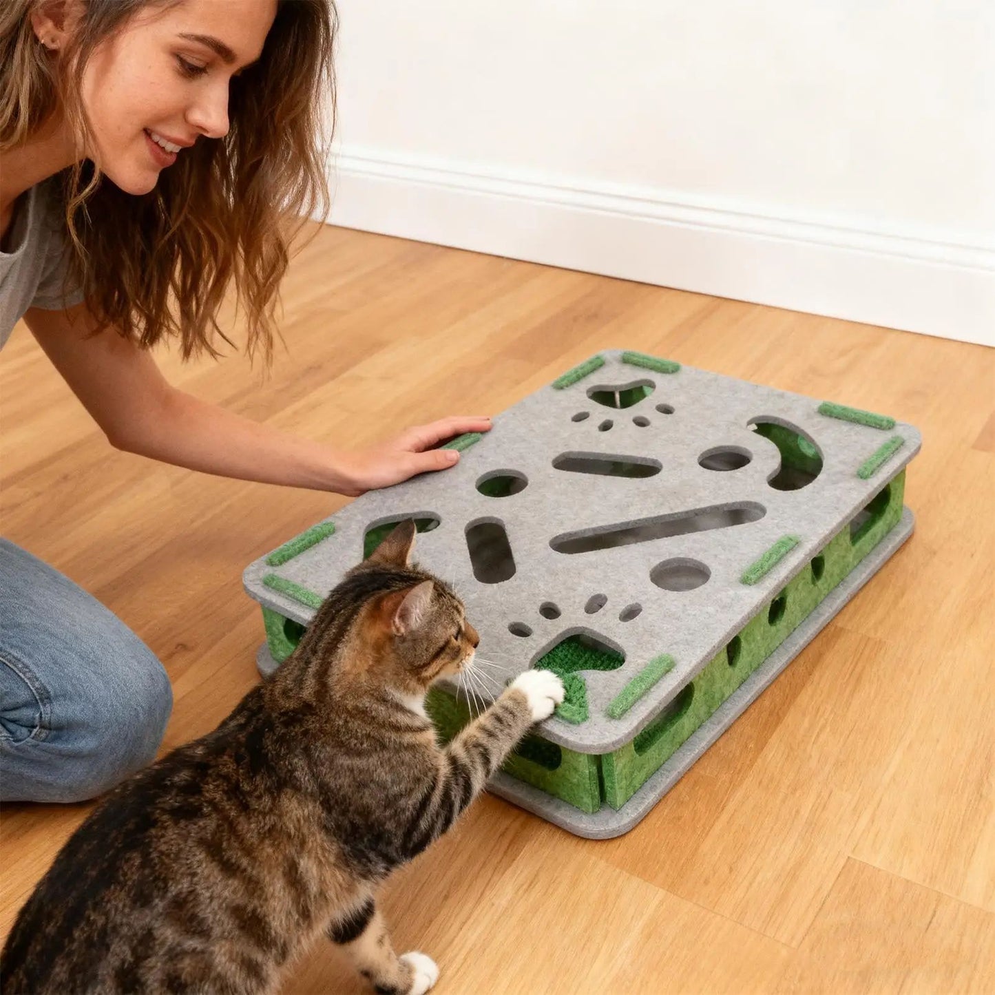 Interactive Cat Scratch Box with Bell Balls
