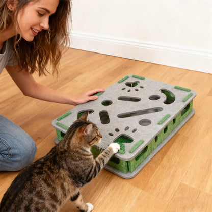 Interactive Cat Scratch Box with Bell Balls