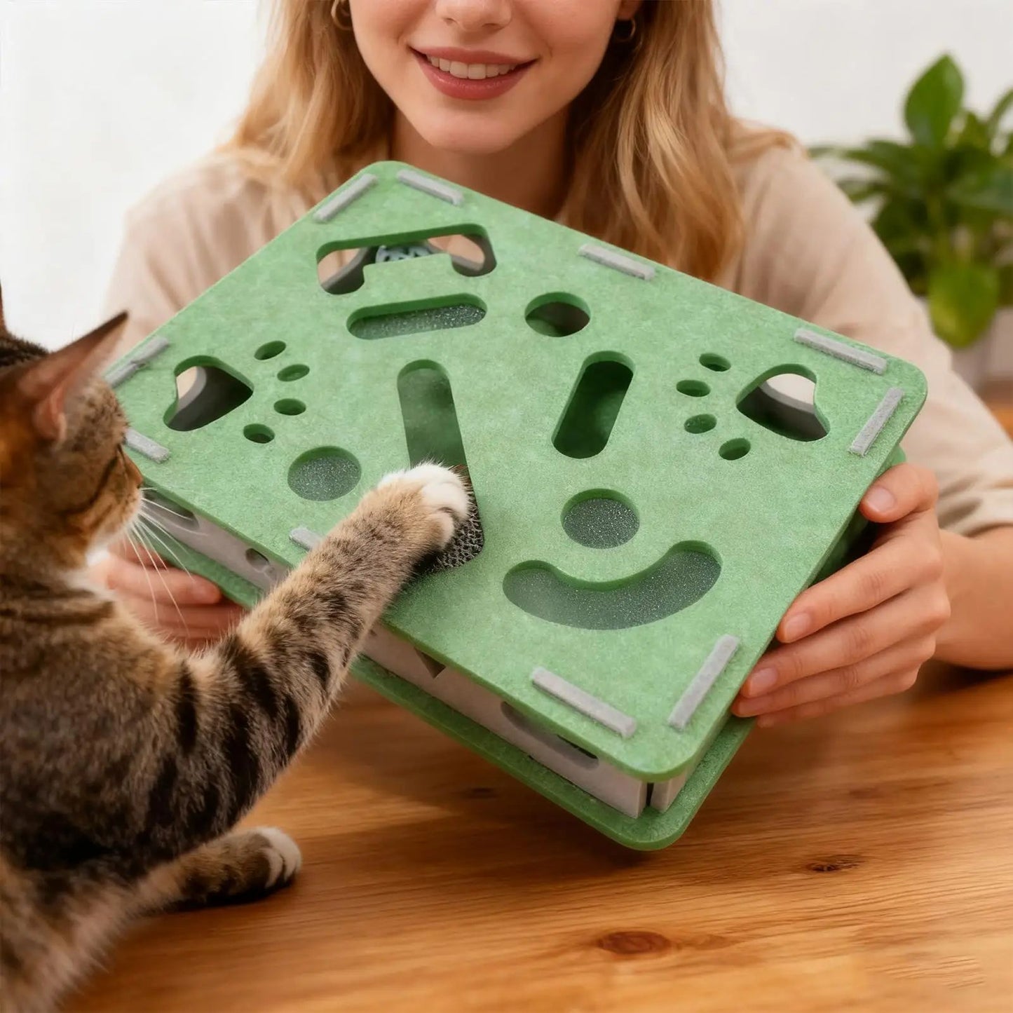 Interactive Cat Scratch Box with Bell Balls