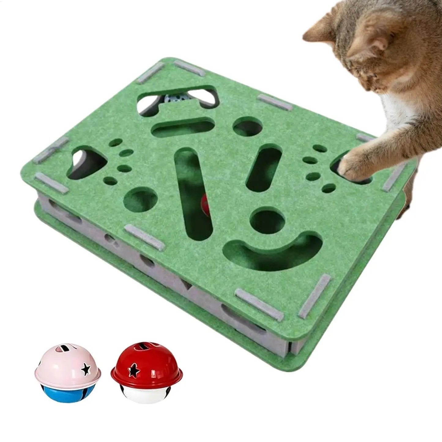 Interactive Cat Scratch Box with Bell Balls